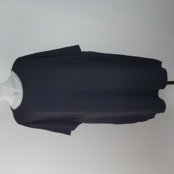 Cos Women's Top Size Large Black Short Dolman Sleeves Round Neck 100% Wool Tunic - Picture 2 of 14